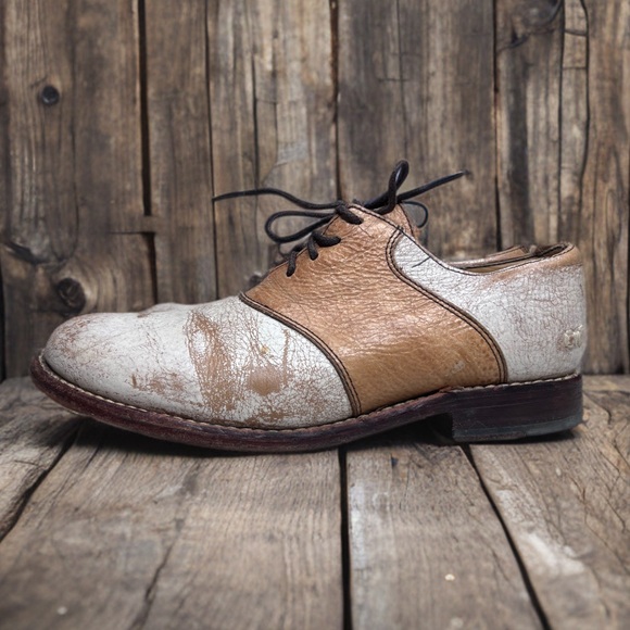 Bed Stu Distressed Leather Sz 8 1/2 Fury Sandle Oxfords - Picture 1 of 13